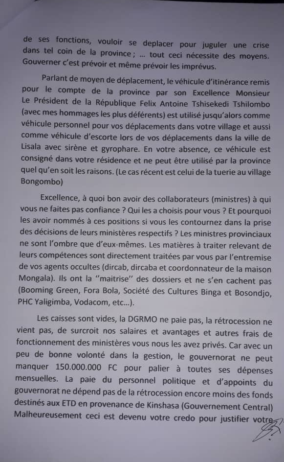 Mongala, vice gouverneur, serge mongulu, appelle, gouverneur, ressaisissement