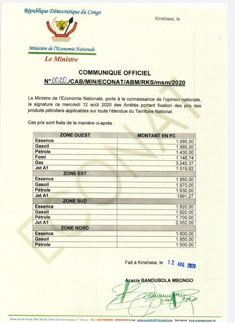Prix produits pétroliers