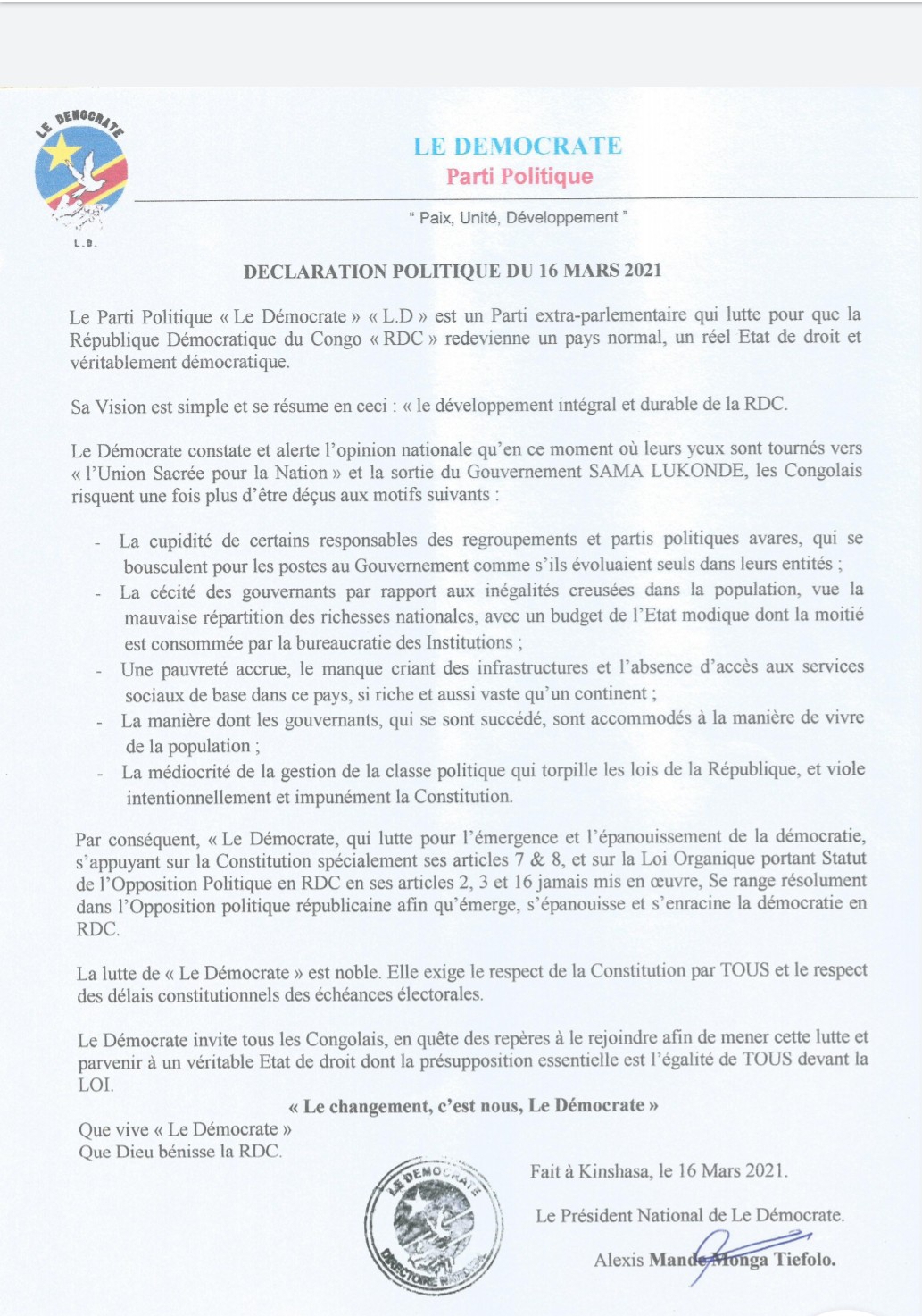 Le démocrate 
