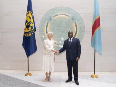 Le président Tshisekedi et Christine la Garde de FMI