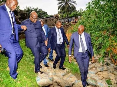 Tshisekedi palpant les réalités de ces erosions sur place 