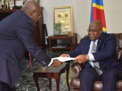 Félix Tshisekedi et son invité 