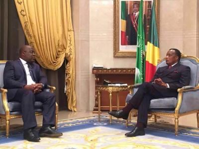 Félix Tshisekedi et Denis Sassou Nguesso en plein entretien 