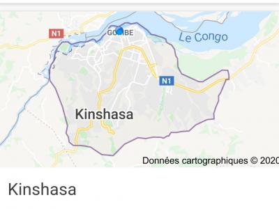 Carte de la ville de Kinshasa