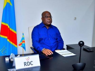 Félix Tshisekedi dans son bureau de travail