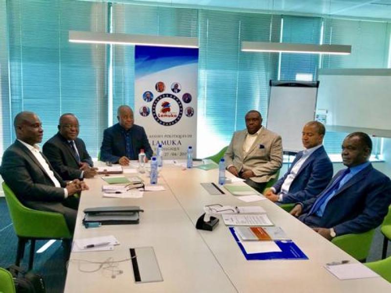 De gauche à droite, Fayulu,Mbusa,Muzitu, Bemba, Katumbi et Matungulu