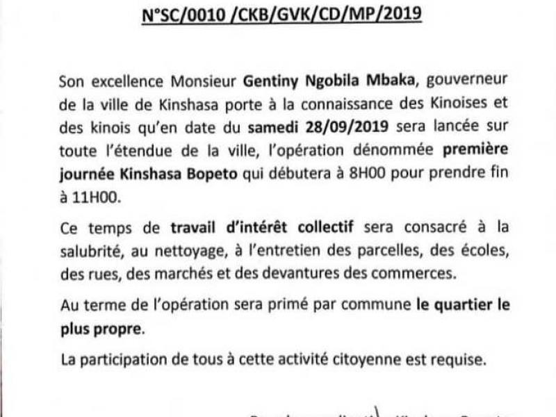 Le communiqué annonçant cet événement