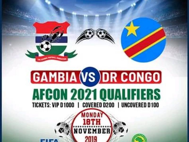 Affiche de la recontre Gambie - RDC