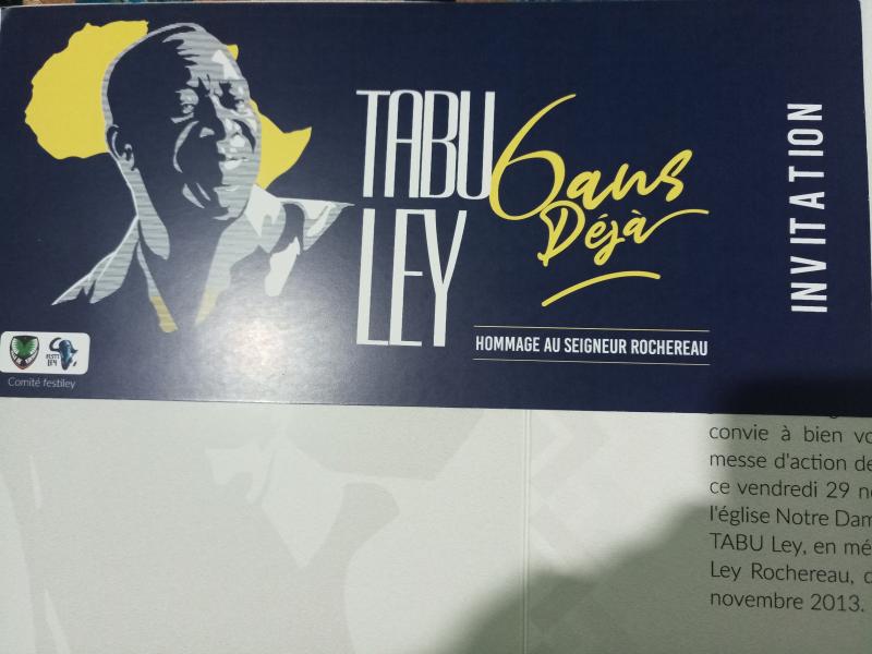 Invitation de la messe de Tabu Ley Rochereau  ce 29 novembre 2019 pour les 6 ans de sa disparition 