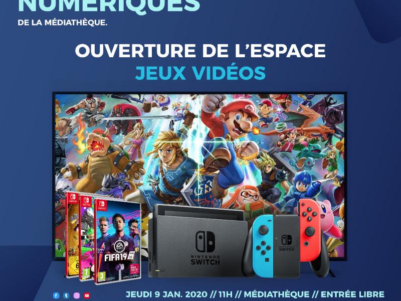 Affiche de l'ouverture de l'espace jeu vidéo
