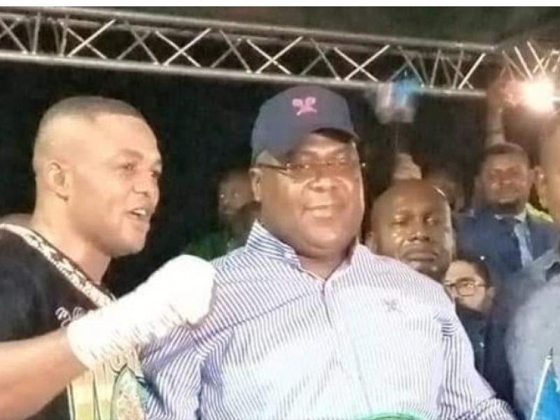 Junior Makabu, Félix Tshisekedi et Amos Mbayo, ministre de sport 
