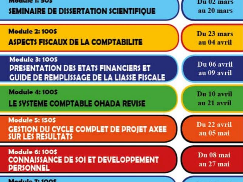 Programme de la 6e édition des formations de CBTD 