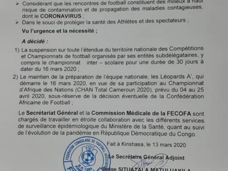 Communiqué FECOFA