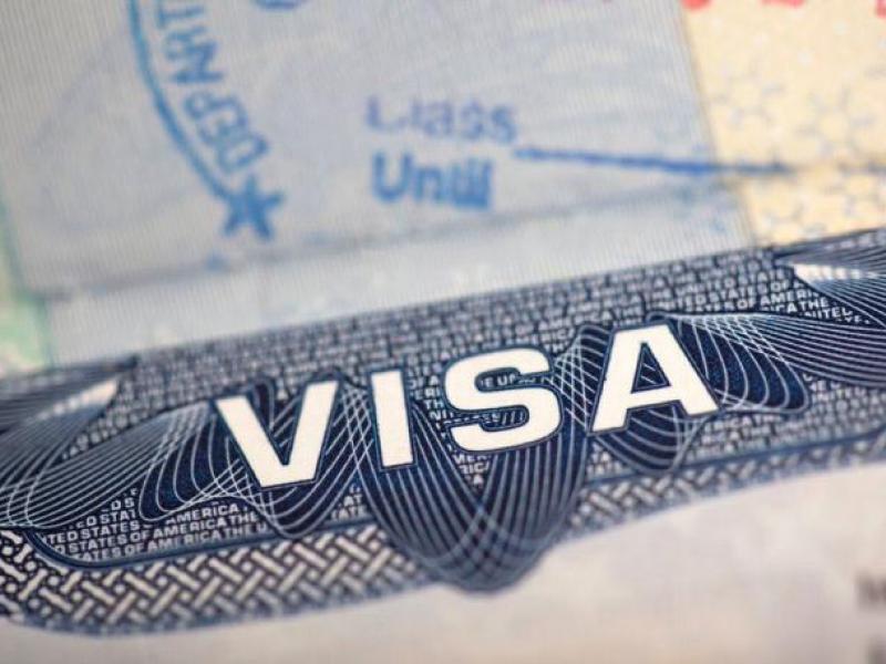 Un modèle de visa de l'ambassade américaine