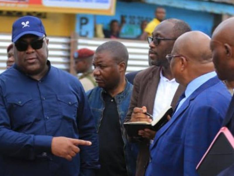 Félix Tshisekedi et ses quelques collaborateurs 