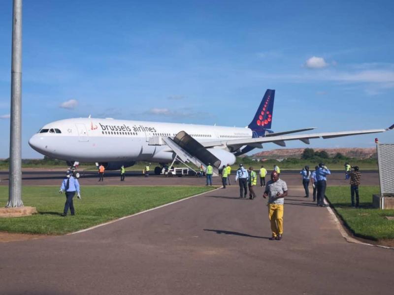 Brussel Airlines à l'aéroport de la Luano à Lubumbashi