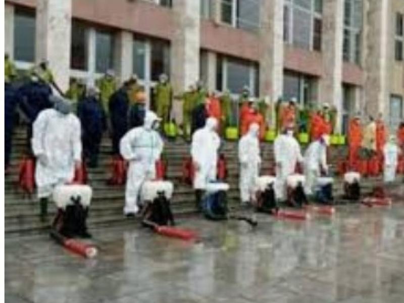 La désinfectisation du palais du peuple 