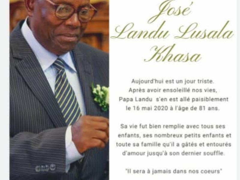 Annonce du décès de Landu Lusala Khasa par sa famille