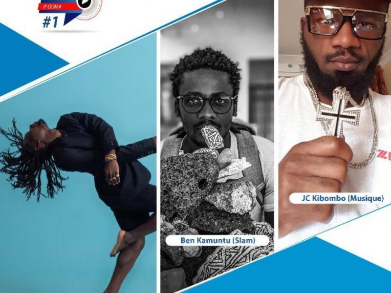 Affiche de JC Kibombo et deux autres artistes de Goma