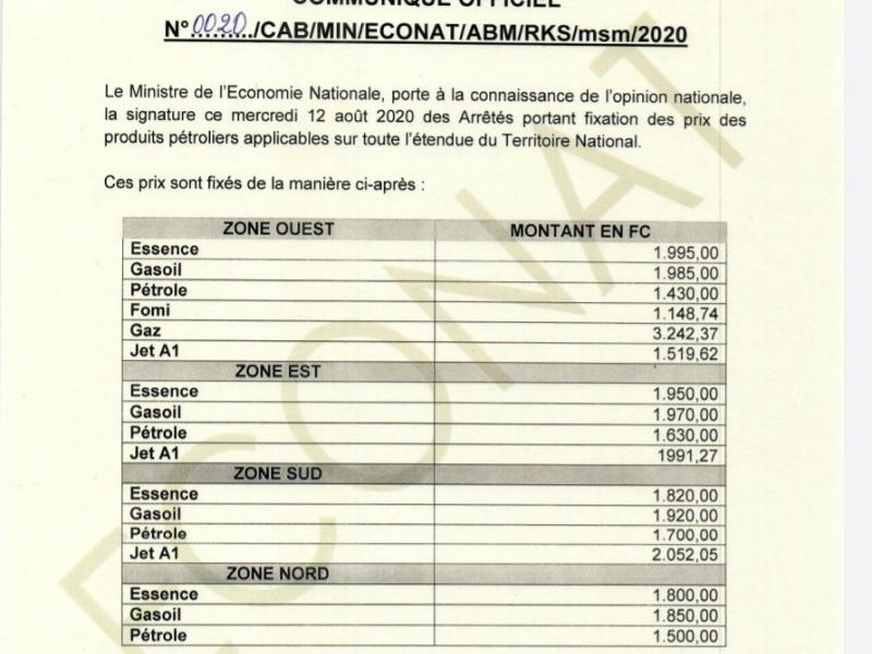 Prix produits pétroliers
