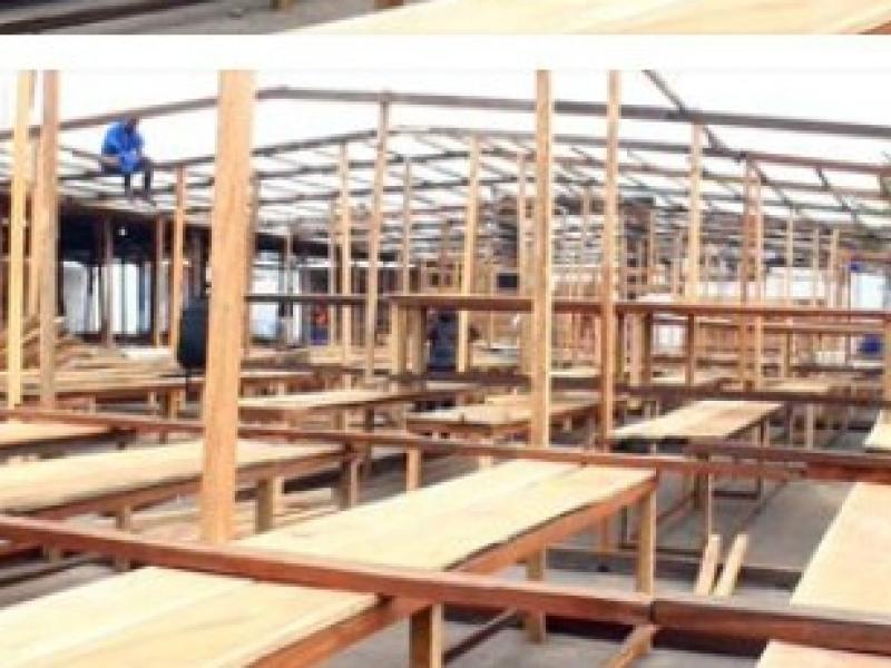 Marché de Barumbu, en construction