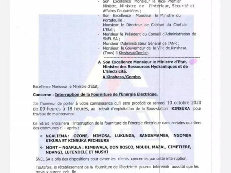 Communiqué SNEL