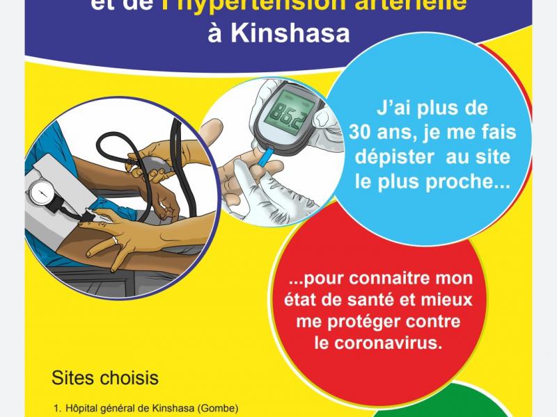 Affiche de la campagne de dépistage diabète et hypertension