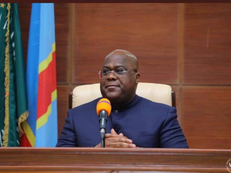 Félix Tshisekedi au palais de la nation