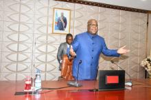 Félix Tshisekedi en pleine réunion 