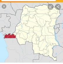 Carte de la RDC avec le Kongo central en rouge 