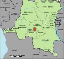 La province du Kasai central en rouge 